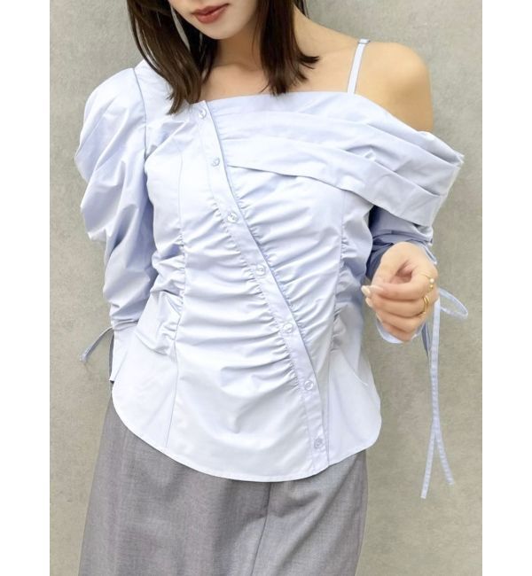 dazzlin「アシメギャザーブラウス」|シャツ・ブラウス|