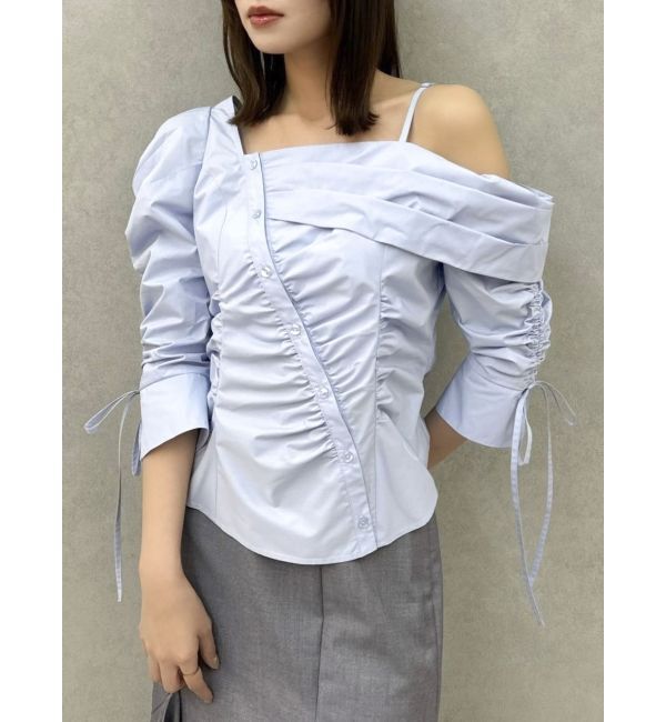 dazzlin「アシメギャザーブラウス」|シャツ・ブラウス|