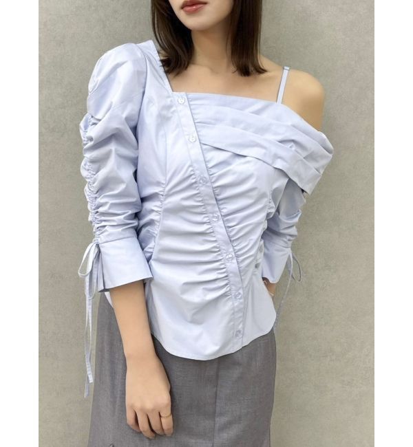 dazzlin「アシメギャザーブラウス」|シャツ・ブラウス|