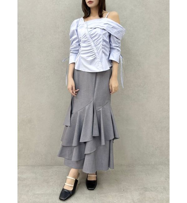 dazzlin「アシメギャザーブラウス」|シャツ・ブラウス|