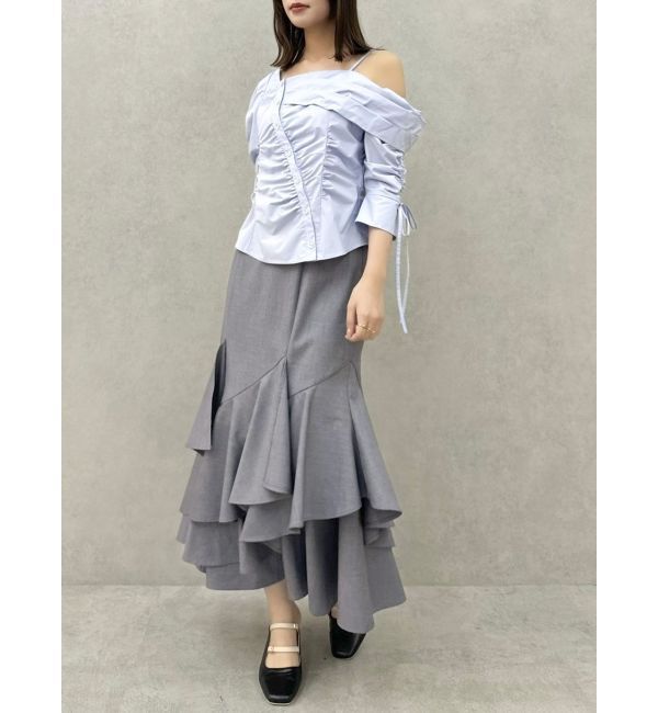 dazzlin「アシメギャザーブラウス」|シャツ・ブラウス|