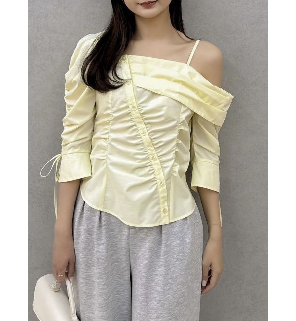 dazzlin「アシメギャザーブラウス」|シャツ・ブラウス|