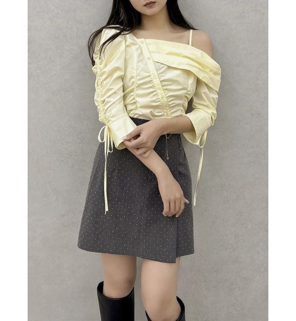 dazzlin「アシメギャザーブラウス」|シャツ・ブラウス|