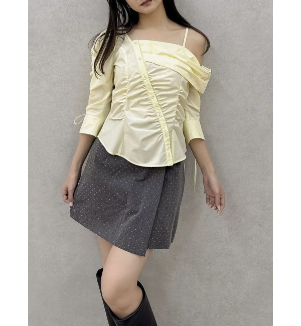 dazzlin「アシメギャザーブラウス」|シャツ・ブラウス|