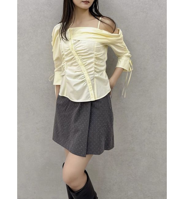 dazzlin「アシメギャザーブラウス」|シャツ・ブラウス|