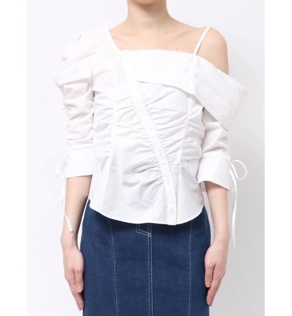 dazzlin「アシメギャザーブラウス」|シャツ・ブラウス|