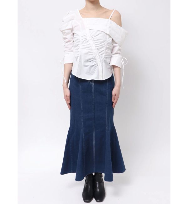 dazzlin「アシメギャザーブラウス」|シャツ・ブラウス|