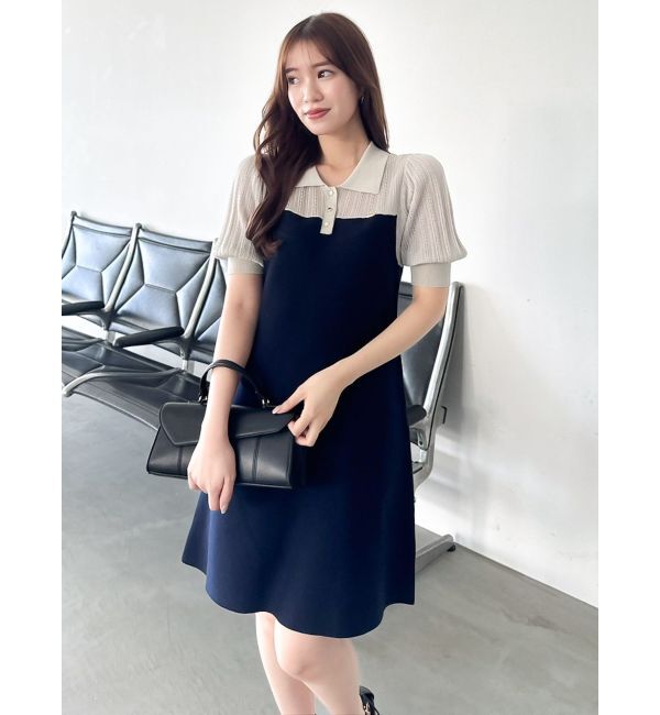 dazzlin「シアーポロニットミニワンピース」|ワンピース|