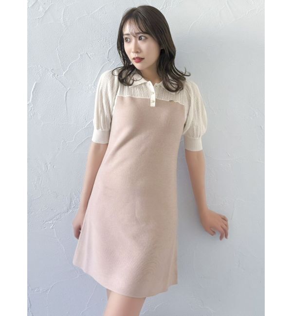 dazzlin「シアーポロニットミニワンピース」|ワンピース|