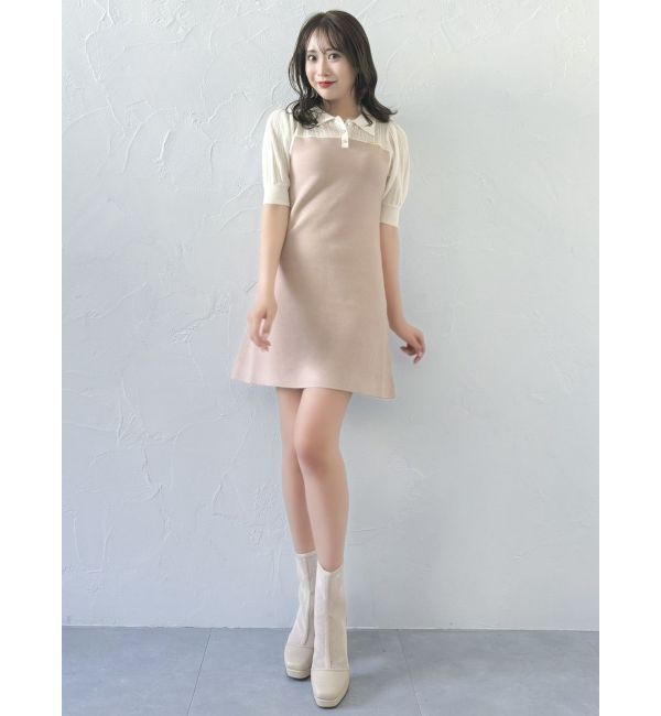 dazzlin「シアーポロニットミニワンピース」|ワンピース|