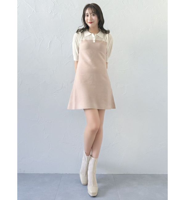 dazzlin「シアーポロニットミニワンピース」|ワンピース|