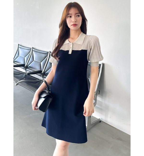 dazzlin「シアーポロニットミニワンピース」|ワンピース|