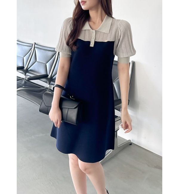 dazzlin「シアーポロニットミニワンピース」|ワンピース|