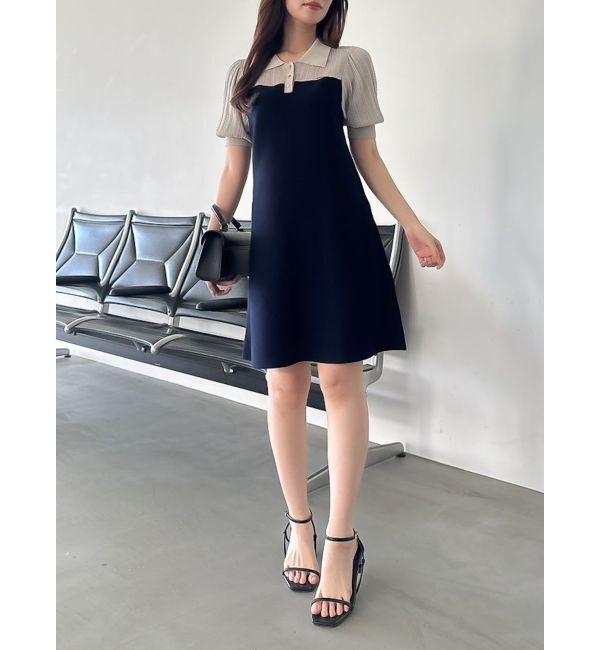 dazzlin「シアーポロニットミニワンピース」|ワンピース|