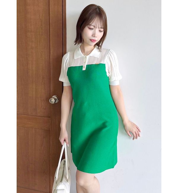 dazzlin「シアーポロニットミニワンピース」|ワンピース|