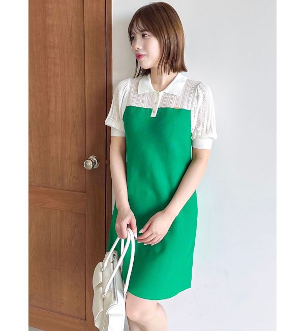 dazzlin「シアーポロニットミニワンピース」|ワンピース|