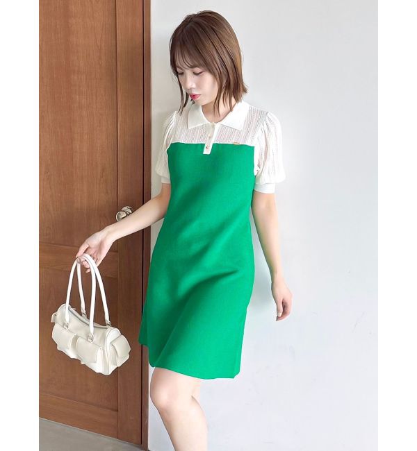 dazzlin「シアーポロニットミニワンピース」|ワンピース|