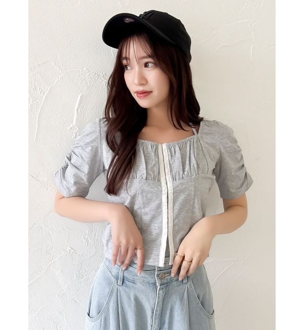 dazzlin「フロントホックタイトカットトップス」|Tシャツ・カットソー|