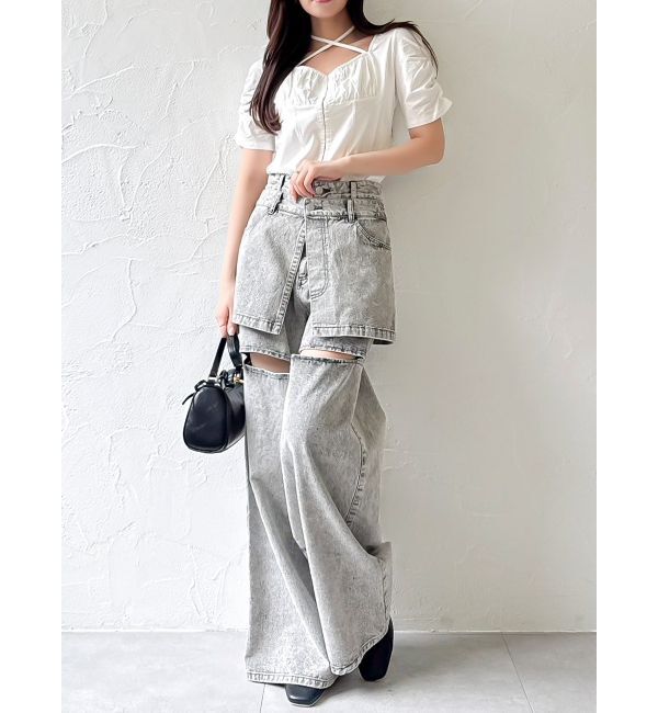 dazzlin「フロントホックタイトカットトップス」|Tシャツ・カットソー|