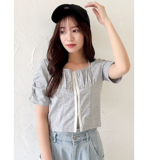 dazzlin「フロントホックタイトカットトップス」|Tシャツ・カットソー|