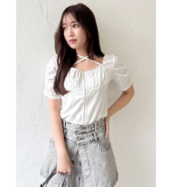 dazzlin「フロントホックタイトカットトップス」|Tシャツ・カットソー|