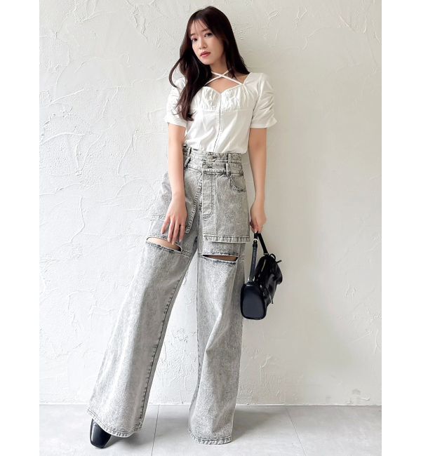 dazzlin「フロントホックタイトカットトップス」|Tシャツ・カットソー|