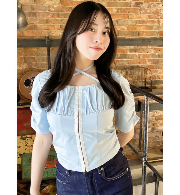 dazzlin「フロントホックタイトカットトップス」|Tシャツ・カットソー|