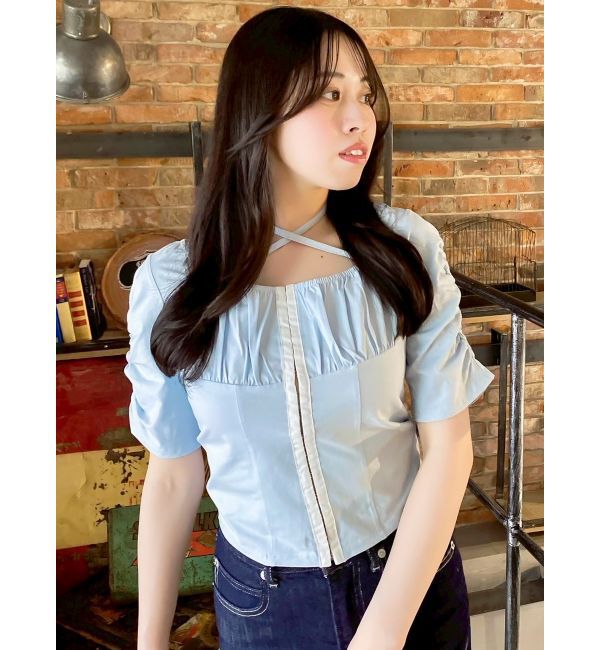 dazzlin「フロントホックタイトカットトップス」|Tシャツ・カットソー|