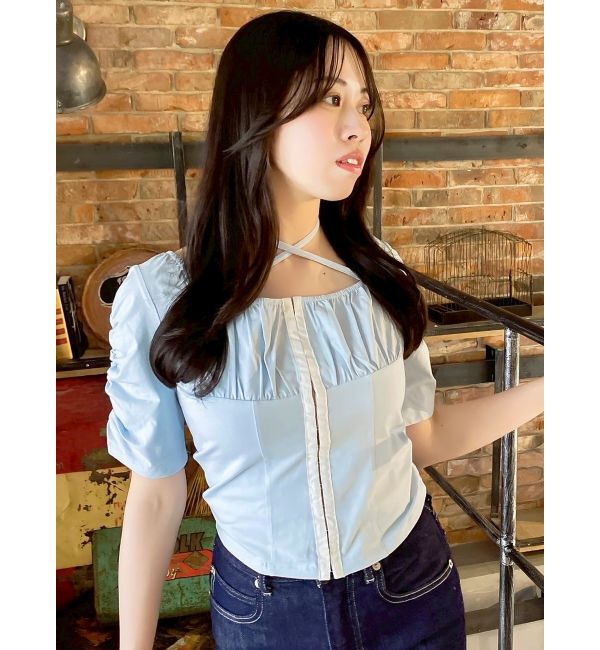 dazzlin「フロントホックタイトカットトップス」|Tシャツ・カットソー|