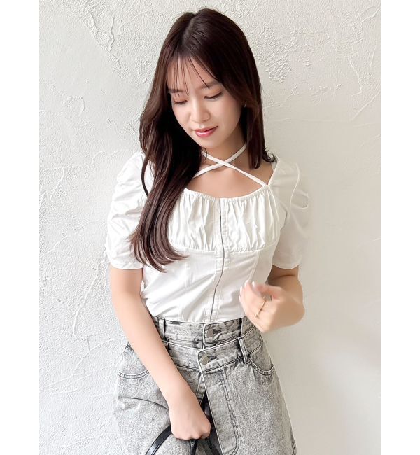 dazzlin「フロントホックタイトカットトップス」|Tシャツ・カットソー|