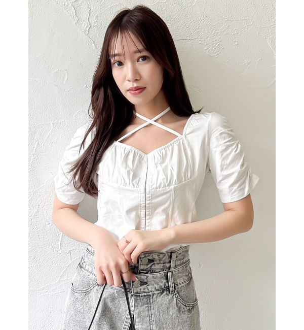 dazzlin「フロントホックタイトカットトップス」|Tシャツ・カットソー|