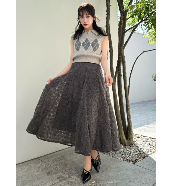 dazzlin「モチーフボリュームフレアスカート」|スカート|