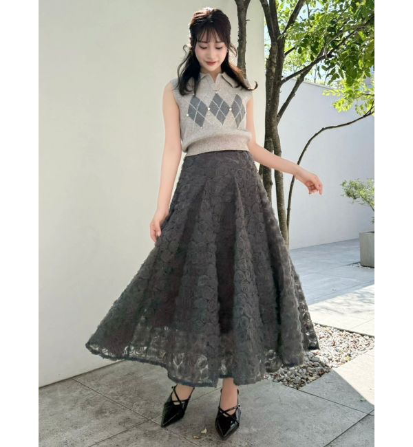 dazzlin「モチーフボリュームフレアスカート」|スカート|