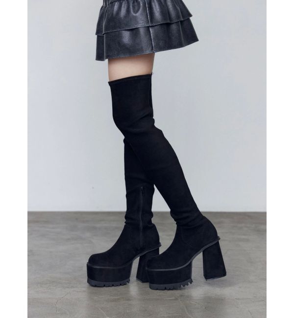 EMODA「スクエアフィットロングブーツ」|ロングブーツ|