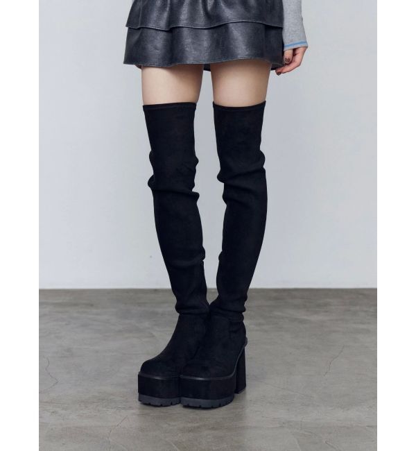 EMODA「スクエアフィットロングブーツ」|ロングブーツ|