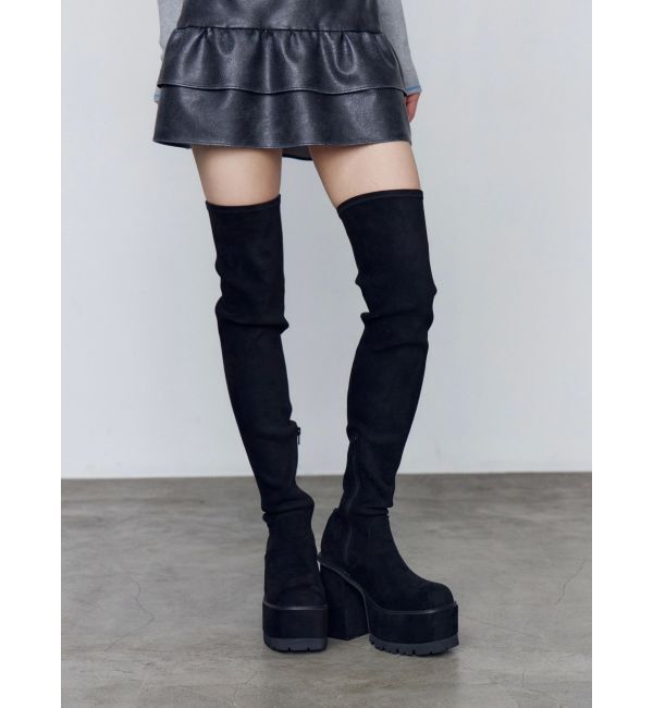 EMODA「スクエアフィットロングブーツ」|ロングブーツ|