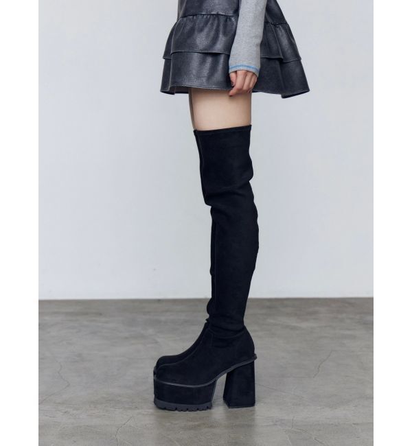 EMODA「スクエアフィットロングブーツ」|ロングブーツ|