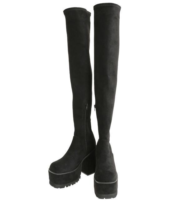 EMODA「スクエアフィットロングブーツ」|ロングブーツ|