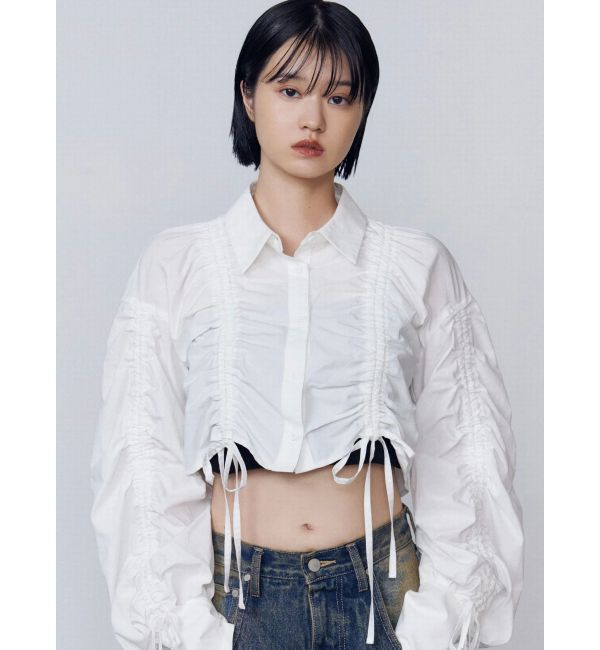 EMODA「ストリングリボンショートシャツ」|シャツ・ブラウス|
