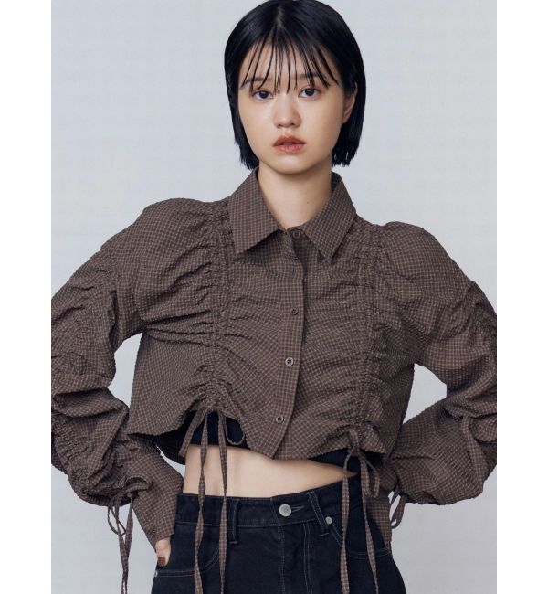 EMODA「ストリングリボンショートシャツ」|シャツ・ブラウス|