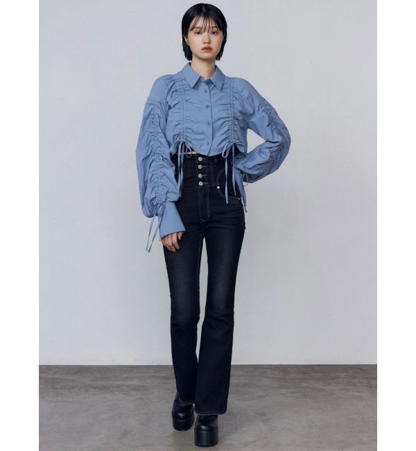 EMODA「ストリングリボンショートシャツ」|シャツ・ブラウス|