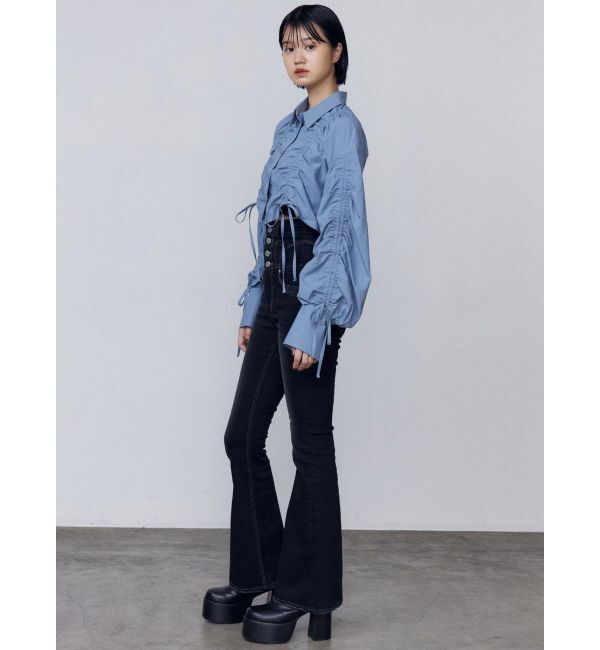 EMODA「ストリングリボンショートシャツ」|シャツ・ブラウス|