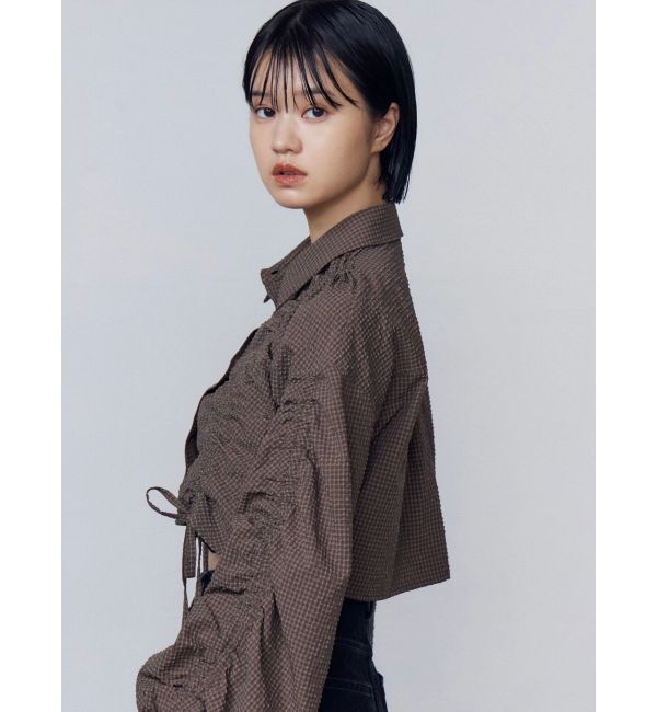 EMODA「ストリングリボンショートシャツ」|シャツ・ブラウス|