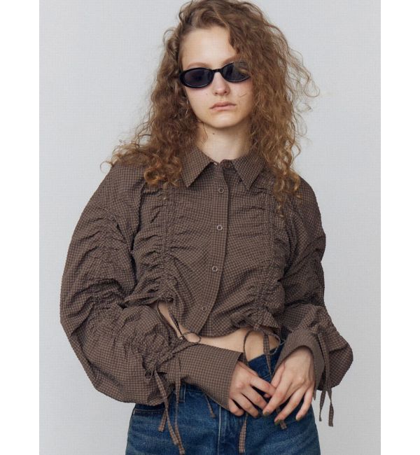 EMODA「ストリングリボンショートシャツ」|シャツ・ブラウス|