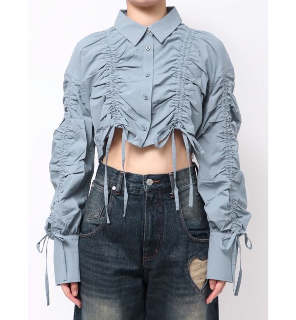 EMODA「ストリングリボンショートシャツ」|シャツ・ブラウス|