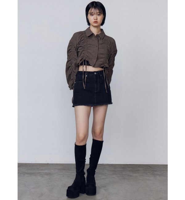 EMODA「ストリングリボンショートシャツ」|シャツ・ブラウス|