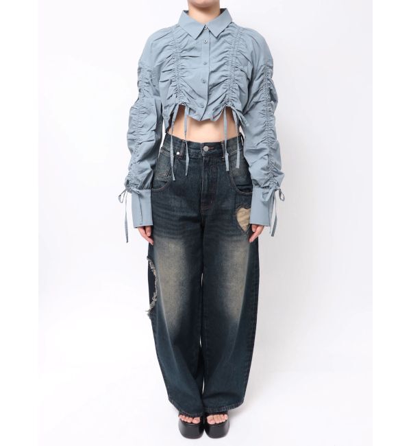 EMODA「ストリングリボンショートシャツ」|シャツ・ブラウス|