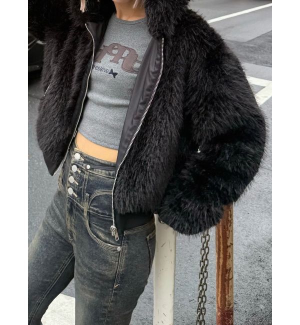 EMODA「フードフェイクファーブルゾン」|ブルゾン・スタジャン|