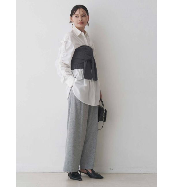 MERCURYDUO「シャーリングZIPビスチェセットシャツ」|シャツ・ブラウス|