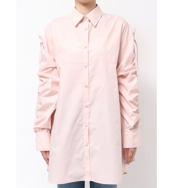 MERCURYDUO「シャーリングZIPビスチェセットシャツ」|シャツ・ブラウス|